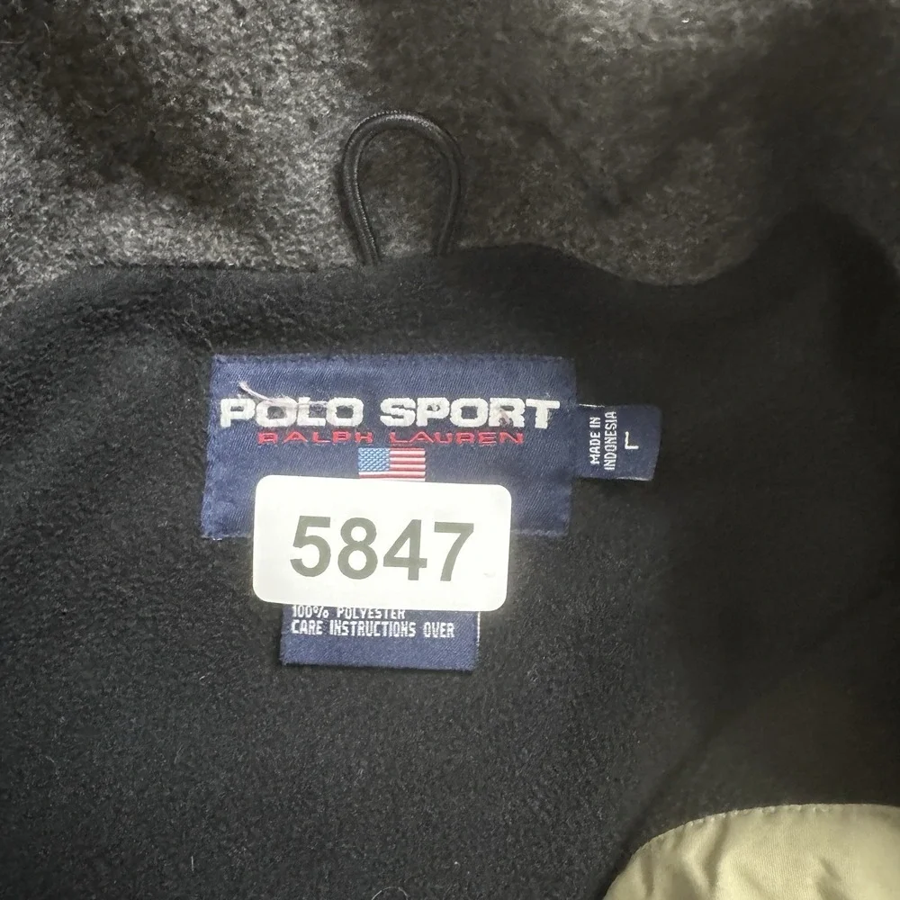 Polo Sport Ralph Lauren Vintage Jacket USA Flag‎ Beige Hooded L